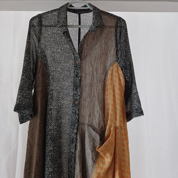 Alembika Balloon Shaped Dress Size 1 Linen Blend - Picture 3 of 9